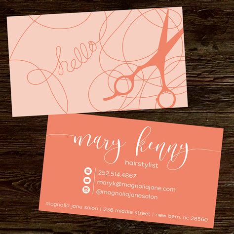 unique hair stylist business card.